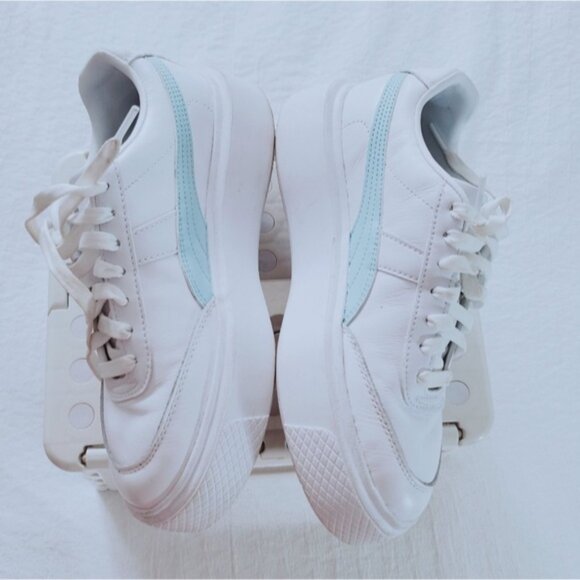PUMA OSLO MAJA White + Mint Blue Platform Sneakers - Picture 4 of 16